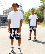 Load image into Gallery viewer, "NEVR" STAR STITCHED SHORTS
