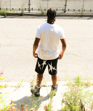 Load image into Gallery viewer, "NEVR" STAR STITCHED SHORTS
