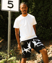 Load image into Gallery viewer, "NEVR" STAR STITCHED SHORTS
